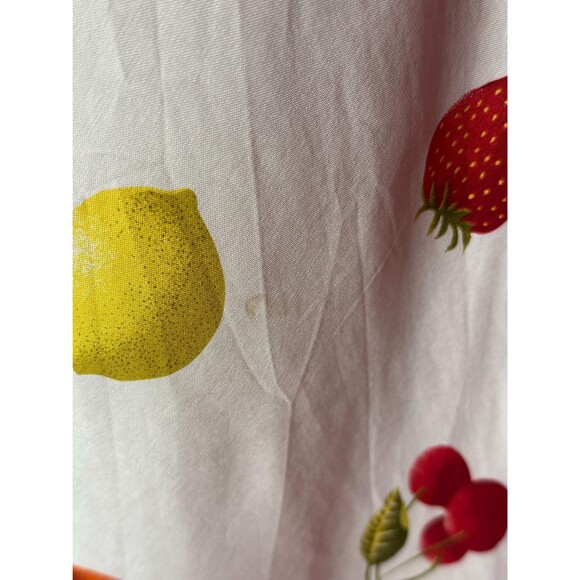 Y2K SILK CLUB FRUIT. Novelty Print Cream Tank Dress. Medium-Large. AS IS - Picture 8 of 10